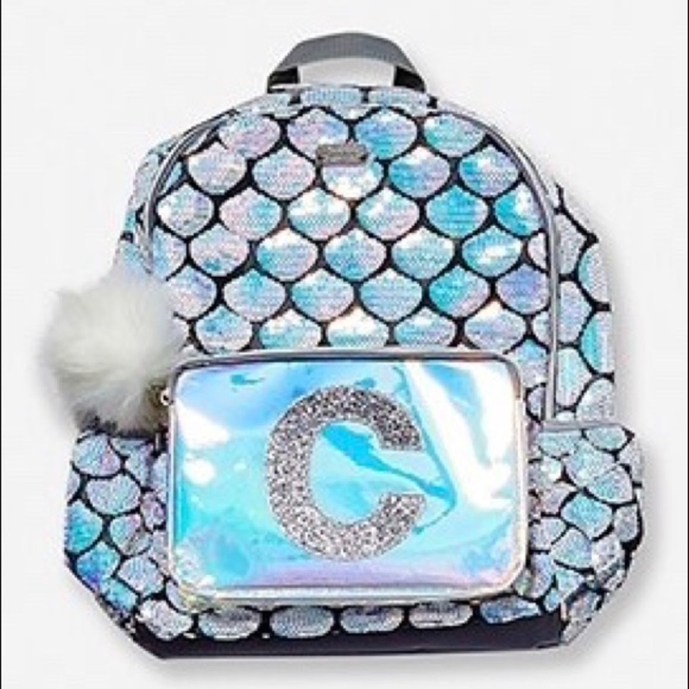 Justice Flip Sequins Mermaid Backpack initial C